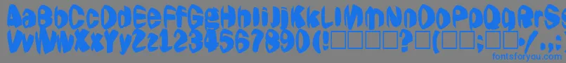Jestering-Schriftart – Blaue Schriften auf grauem Hintergrund
