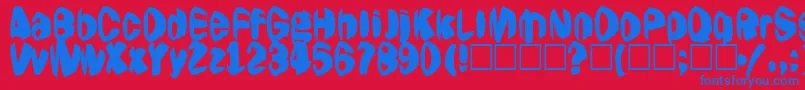 Шрифт Jestering – синие шрифты на красном фоне