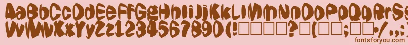 Jestering Font – Brown Fonts on Pink Background