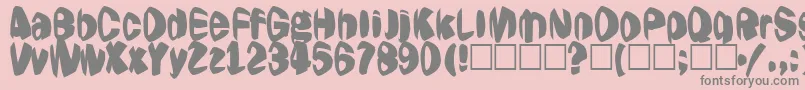 Jestering-fontti – harmaat kirjasimet vaaleanpunaisella taustalla