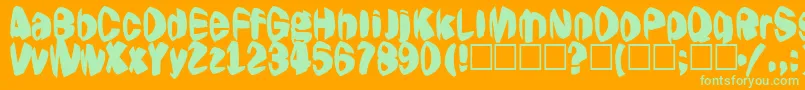 Шрифт Jestering – зелёные шрифты на оранжевом фоне