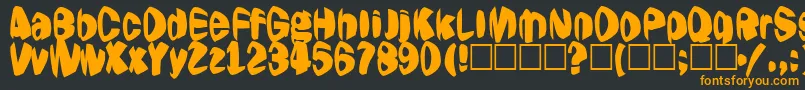 Jestering-Schriftart – Orangefarbene Schriften auf schwarzem Hintergrund