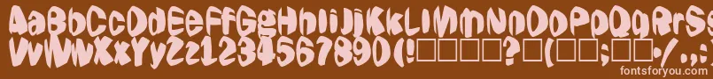Jestering-fontti – vaaleanpunaiset fontit ruskealla taustalla