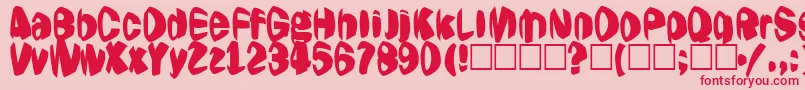 フォントJestering – ピンクの背景に赤い文字