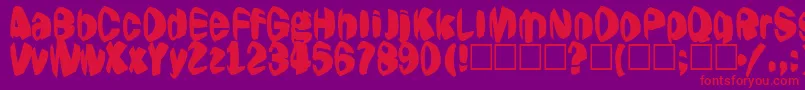 Шрифт Jestering – красные шрифты на фиолетовом фоне