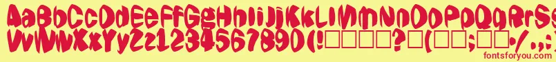 Jestering Font – Red Fonts on Yellow Background