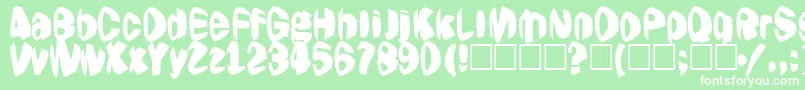Czcionka Jestering – białe czcionki na zielonym tle