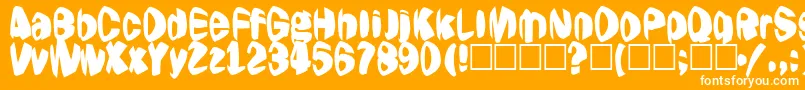 Jestering Font – White Fonts on Orange Background