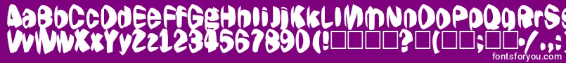 Jestering-Schriftart – Weiße Schriften auf violettem Hintergrund