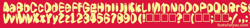 Jestering-Schriftart – Gelbe Schriften auf rotem Hintergrund