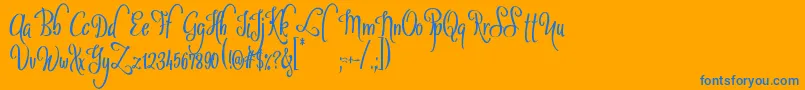 SybeliaDemo Font – Blue Fonts on Orange Background