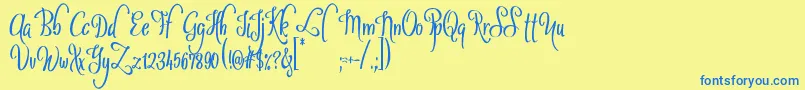 SybeliaDemo Font – Blue Fonts on Yellow Background