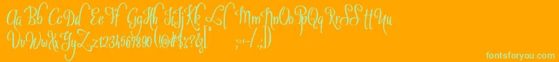 SybeliaDemo Font – Green Fonts on Orange Background