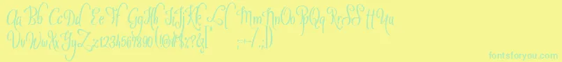 SybeliaDemo Font – Green Fonts on Yellow Background