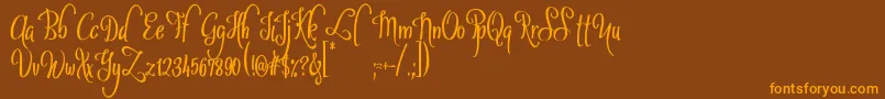 SybeliaDemo Font – Orange Fonts on Brown Background