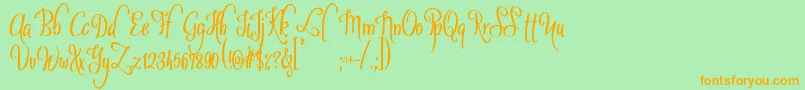 SybeliaDemo Font – Orange Fonts on Green Background
