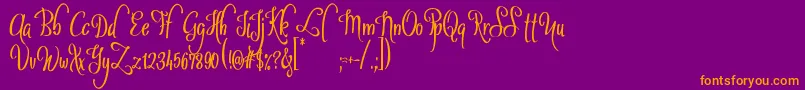SybeliaDemo Font – Orange Fonts on Purple Background