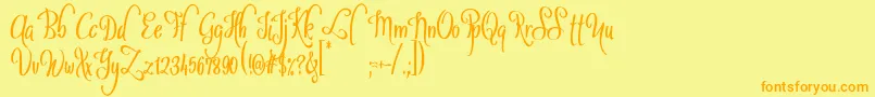 SybeliaDemo Font – Orange Fonts on Yellow Background