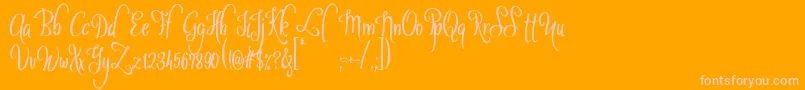 SybeliaDemo Font – Pink Fonts on Orange Background