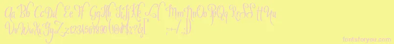 SybeliaDemo Font – Pink Fonts on Yellow Background