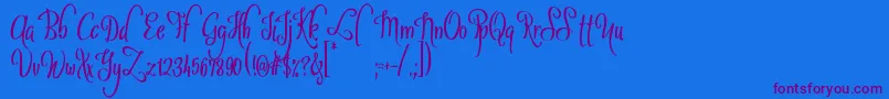 SybeliaDemo Font – Purple Fonts on Blue Background