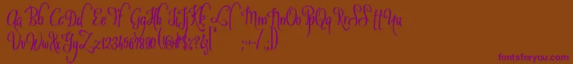SybeliaDemo Font – Purple Fonts on Brown Background
