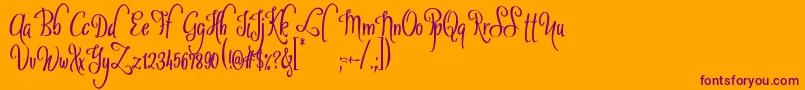 SybeliaDemo Font – Purple Fonts on Orange Background