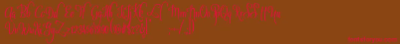 SybeliaDemo-Schriftart – Rote Schriften auf braunem Hintergrund