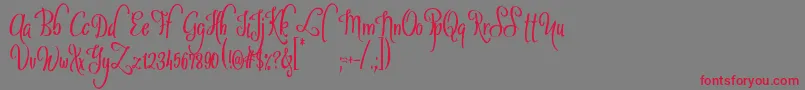 フォントSybeliaDemo – 赤い文字の灰色の背景