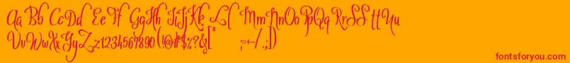 SybeliaDemo-fontti – punaiset fontit oranssilla taustalla