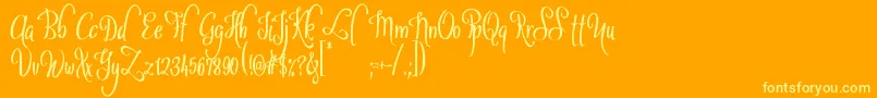 SybeliaDemo Font – Yellow Fonts on Orange Background
