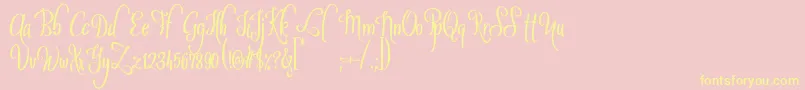 SybeliaDemo Font – Yellow Fonts on Pink Background