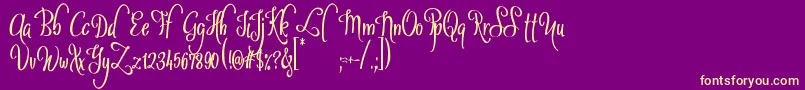 SybeliaDemo Font – Yellow Fonts on Purple Background