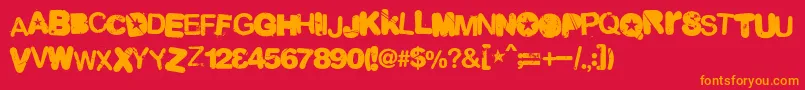Malgecitootf Font – Orange Fonts on Red Background