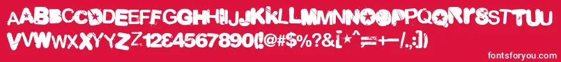 フォントMalgecitootf – 赤い背景に白い文字