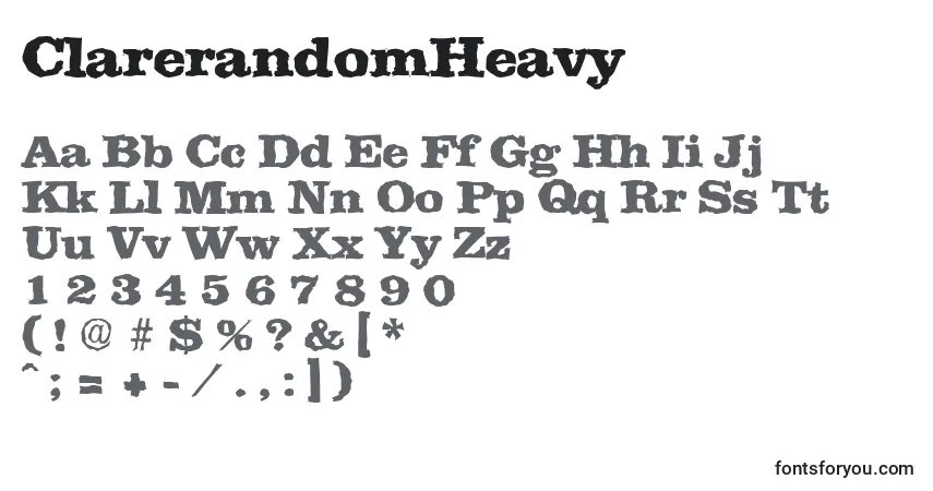 Czcionka ClarerandomHeavy – alfabet, cyfry, specjalne znaki
