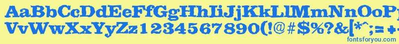 ClarerandomHeavy Font – Blue Fonts on Yellow Background