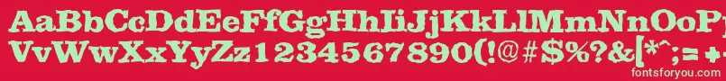 ClarerandomHeavy Font – Green Fonts on Red Background