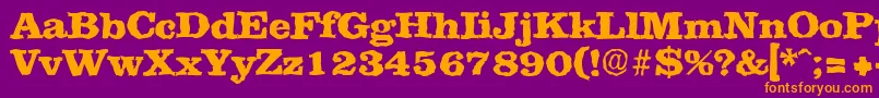 ClarerandomHeavy Font – Orange Fonts on Purple Background