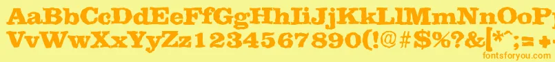 ClarerandomHeavy Font – Orange Fonts on Yellow Background