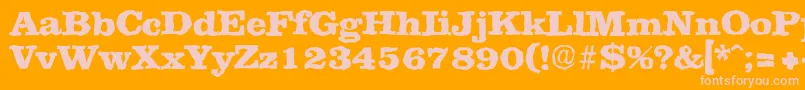 ClarerandomHeavy Font – Pink Fonts on Orange Background