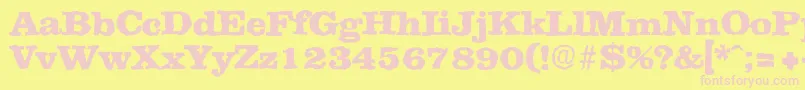 ClarerandomHeavy Font – Pink Fonts on Yellow Background