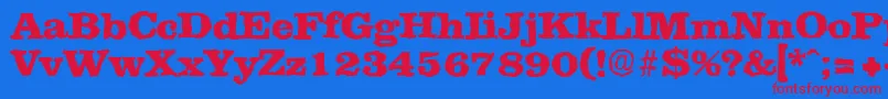 ClarerandomHeavy Font – Red Fonts on Blue Background