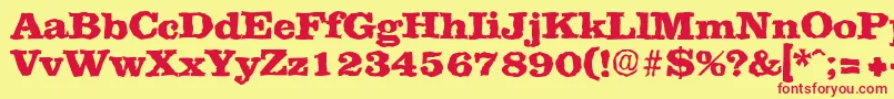 ClarerandomHeavy Font – Red Fonts on Yellow Background