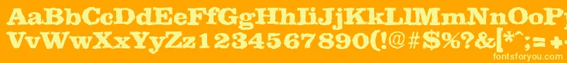 ClarerandomHeavy Font – Yellow Fonts on Orange Background