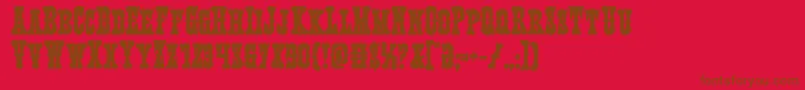 Texasrangerbold Font – Brown Fonts on Red Background