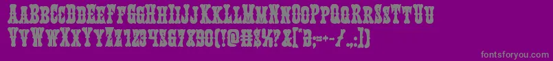 フォントTexasrangerbold – 紫の背景に灰色の文字