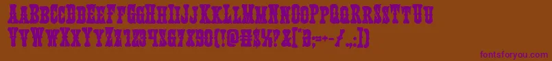 Texasrangerbold Font – Purple Fonts on Brown Background