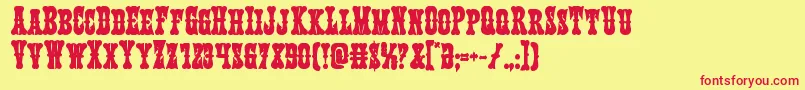 Texasrangerbold Font – Red Fonts on Yellow Background