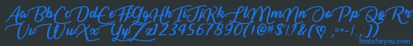 LiarScriptTtf Font – Blue Fonts on Black Background